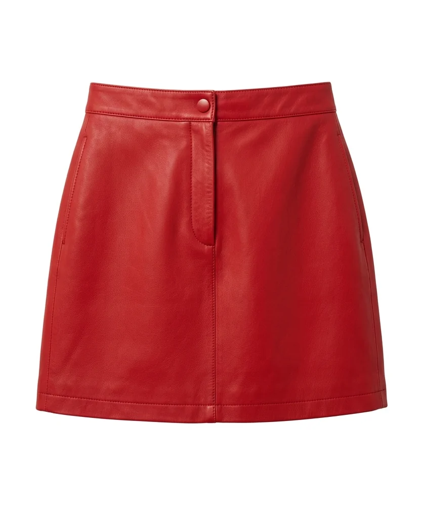 Red leather skirt reference